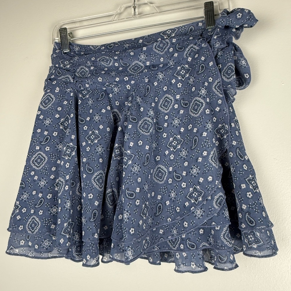 Aerie Navy Paisley Mini Skirt - Picture 4 of 5